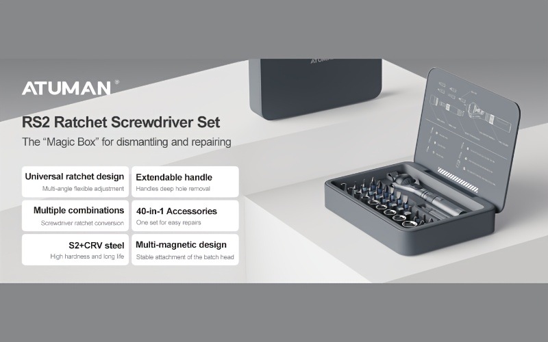     1 ratchet screwdriver set with detachable handle 180 ratchet head 45 tooth mechanism magnetic tool kit with case for computer electronics repair ideal for   and maintenance Product details 6