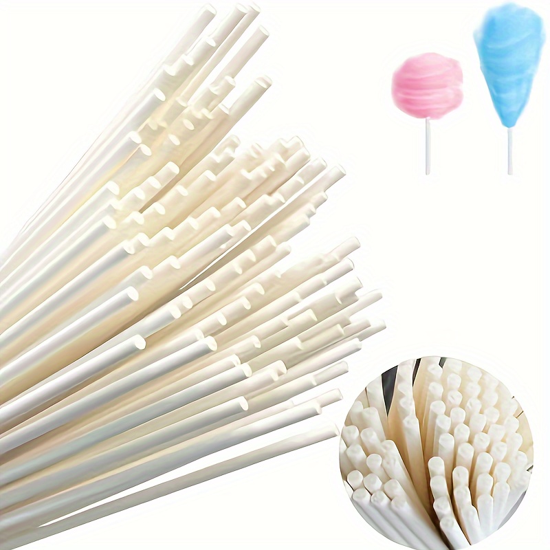 

100-pack Unscented Cotton Swabs For Diy Candy, Chocolate, & Cake Pops - 4-inch Paper Sticks, Perfect For Carnivals, Parties & Home Decor