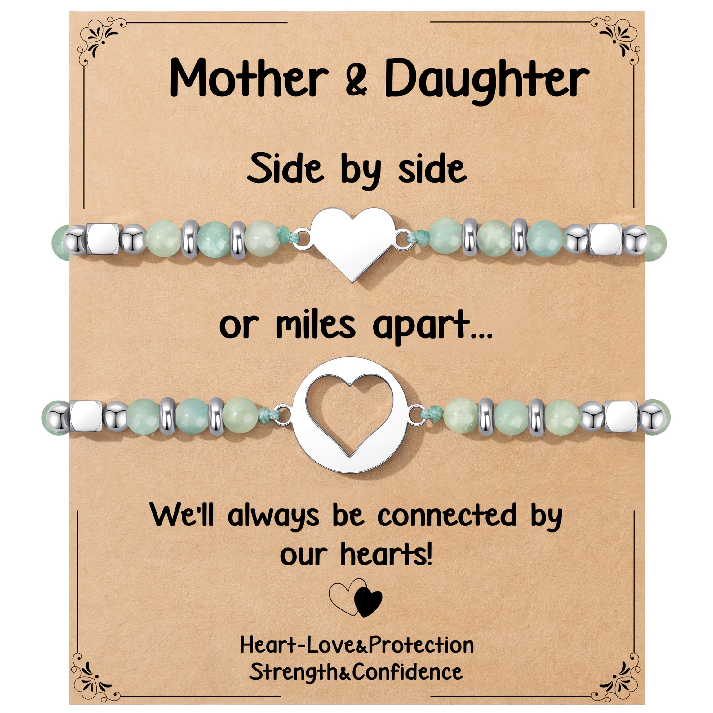 TEMU Mother And Daughter Bracelet Set - Back-to-school Gift, Mother-daughter Heart-shaped Matching Bracelets, Mother's Day Gift, For Mom, Birthday,