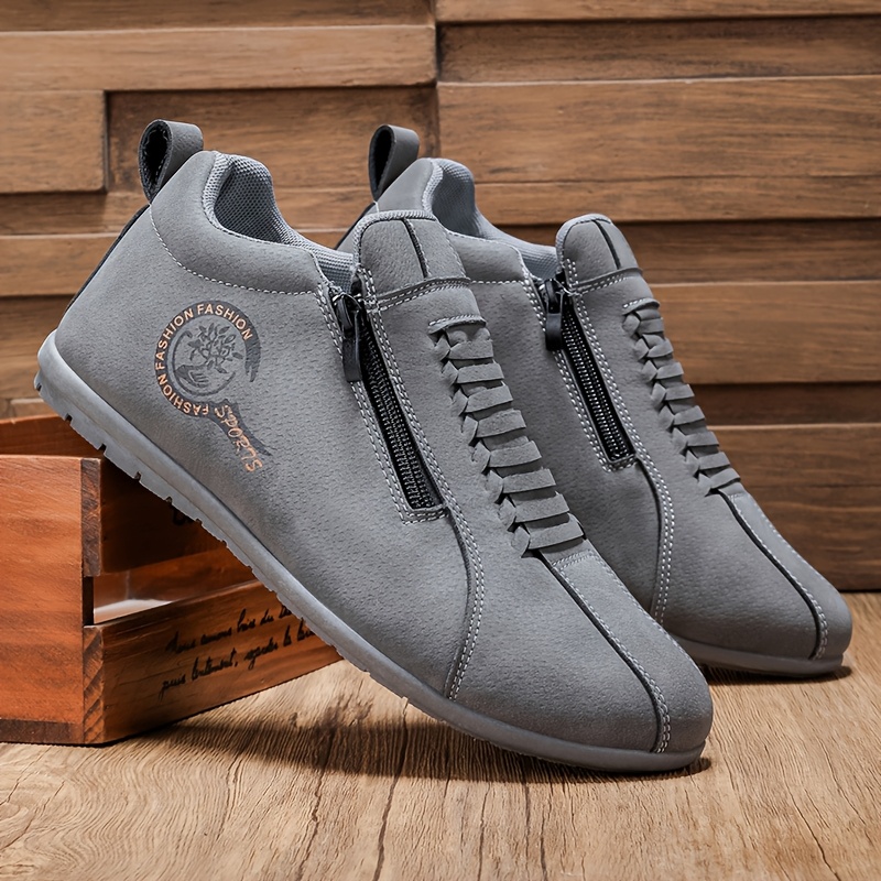 Image of 2025 's Simple Lightweight Casual Sneakers, Zipper Style, Durable Comfortable Elegant Business Casual Shoes