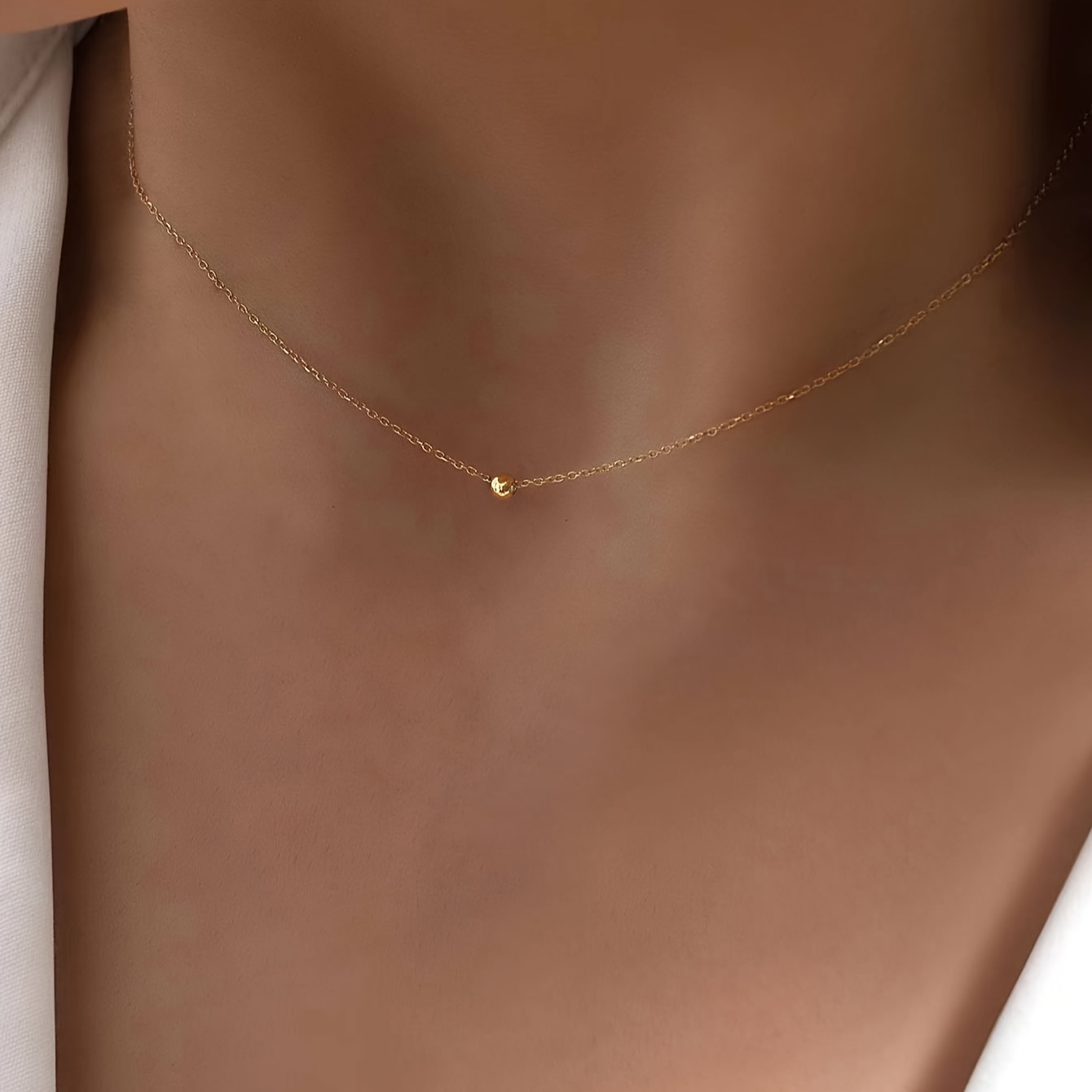Image of 1pc Women's Fashion Sexy Minimalist Stainless Steel Bead Pendant Necklace For Daily Wear And Gifting