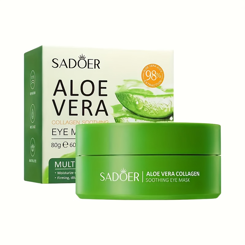 60pcs/box Aloe Vera Collagen Eye Mask, Moisturizing And Firming Eye Skin, Improves Eye Wrinkles