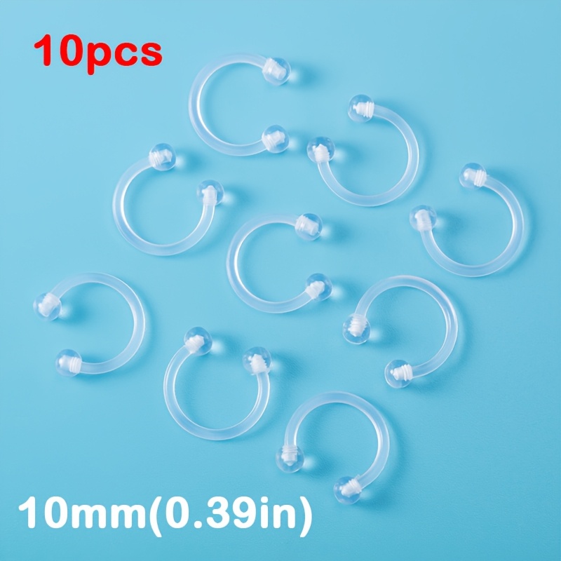Clear Acrylic Hoop Earrings & Nose Ring Set