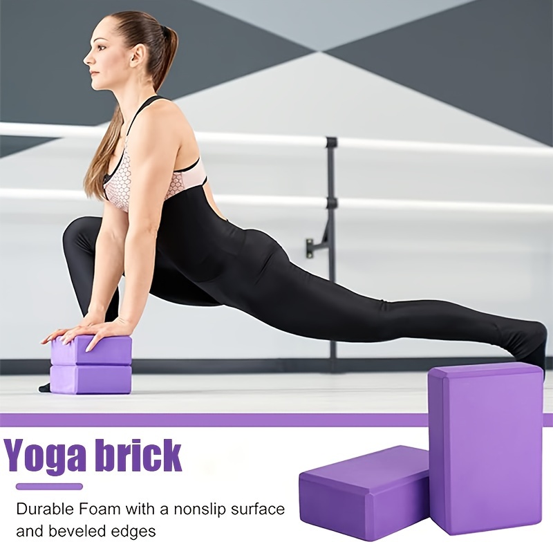 

2-piece High-density Yoga Bricks For Enhanced Flexibility, Pilates & Stretching - Durable Eva Material