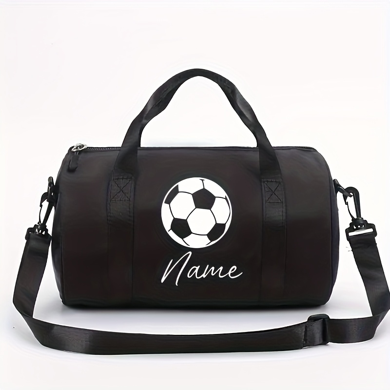TEMU 1 Customizable Letter Fashion Storage Bag, A Simple Large-capacity Soccer Print Tote Bag, Suitable For Gym, Soccer, Volleyball, , Etc.