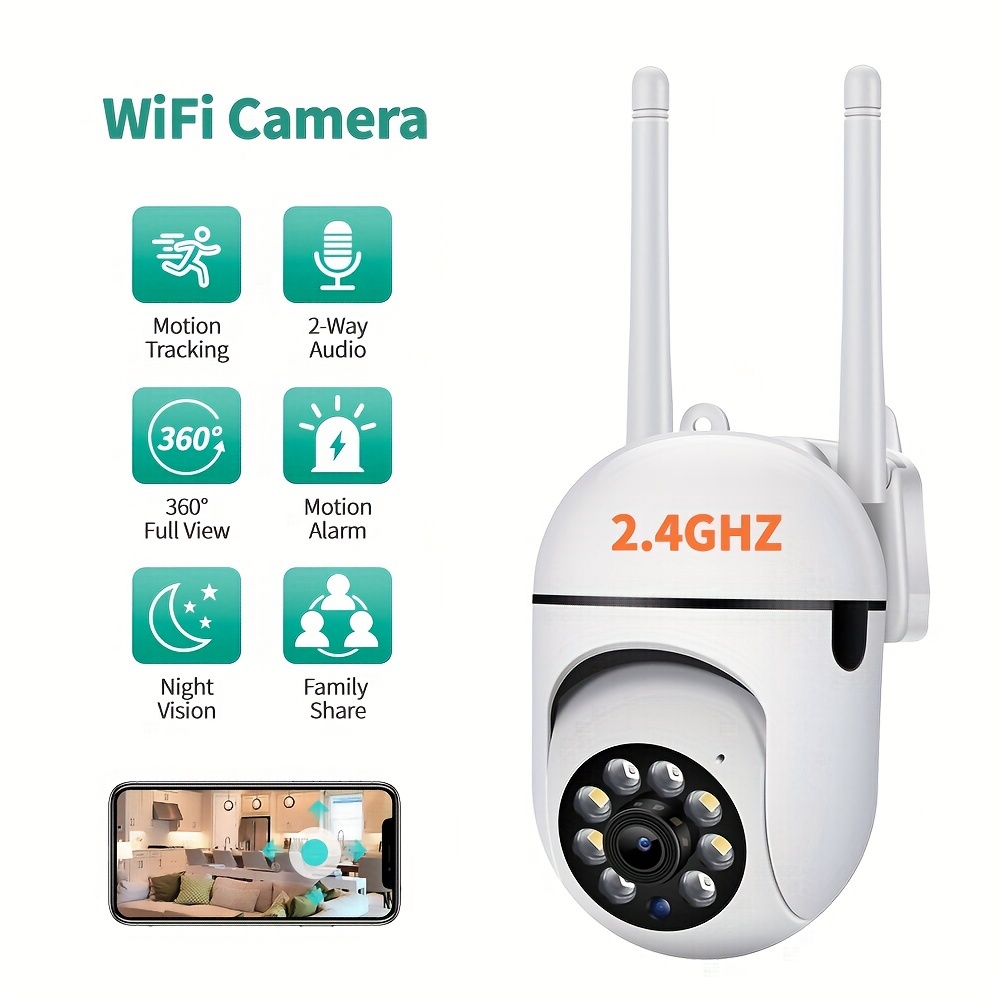 

Security Camera Hd 1080p, Smart Wifi Camera For Home Security, 2.4ghz Wi-fi, Auto Tracking, Day And Night, Person/pet Detection