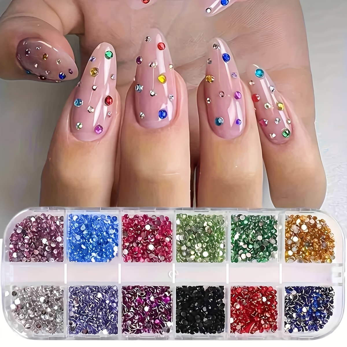 Tyqour Lot De 4500 Strass à Dos Plat Noir Et Violet AB 3mm - Cristaux Pour Nail Art Et Bricolage