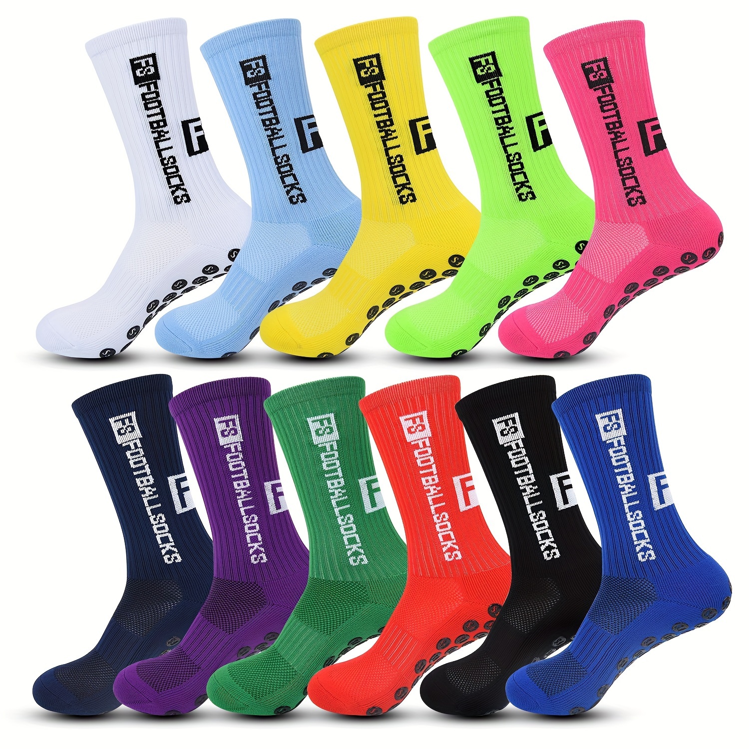 

1 Pair Of Men's Moisture-wicking Non-slip Mid-calf Soccer Socks, Adult Sports Crew Socks, Outdoor Activities And Casual Use