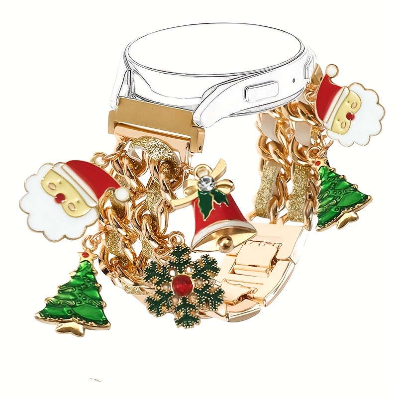 TEMU 1 Christmas-themed Watch Strap Compatible With All 20mm Width Watch Faces, Suitable For Galaxy Watch 7/6/5/4/active 2 Classic (40/44mm), Watch 5