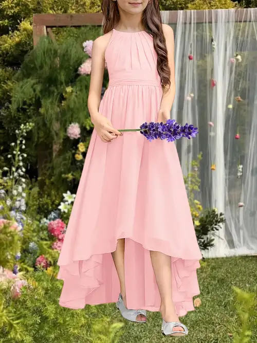 girls junior bridesmaid dresses sleeveless backless straps dress wedding prom party gowns | Today's Deals | Temu girls junior bridesmaid dresses sleeveless backless straps dress wedding prom party gowns | Today's Deals | Temu