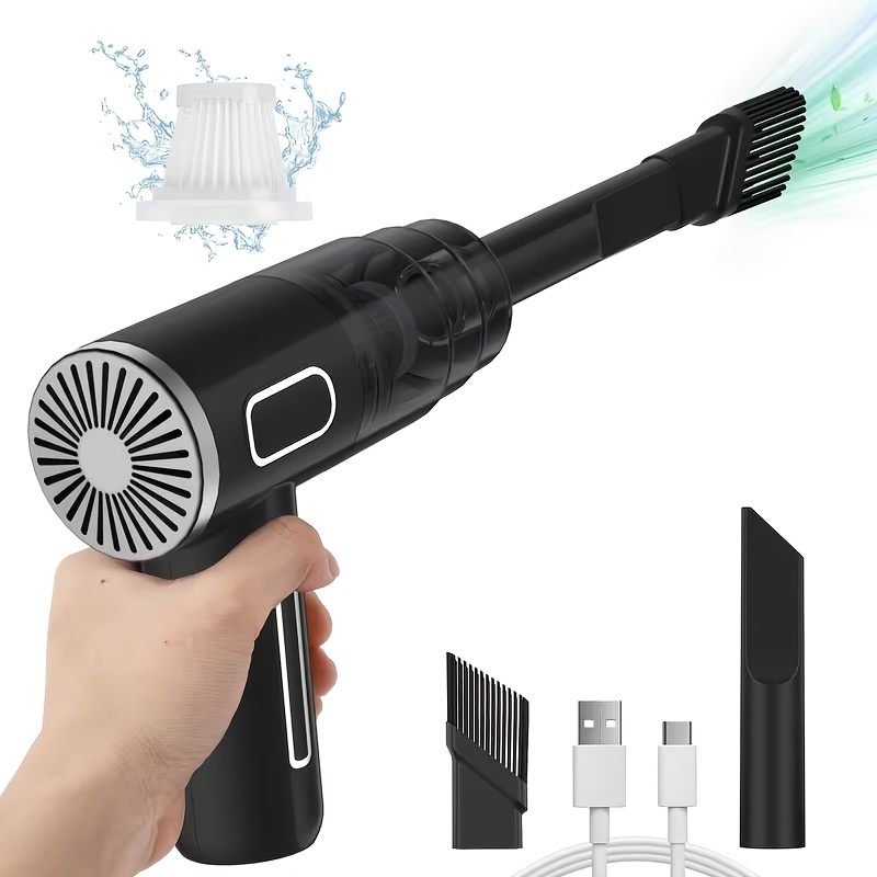 TEMU Heavy-duty Handheld Cordless Vacuum, 2-in-1 Blower & Suction Design, 19000pa Powerful Handheld Cordless Vacuum, Portable Usb Rechargeable For