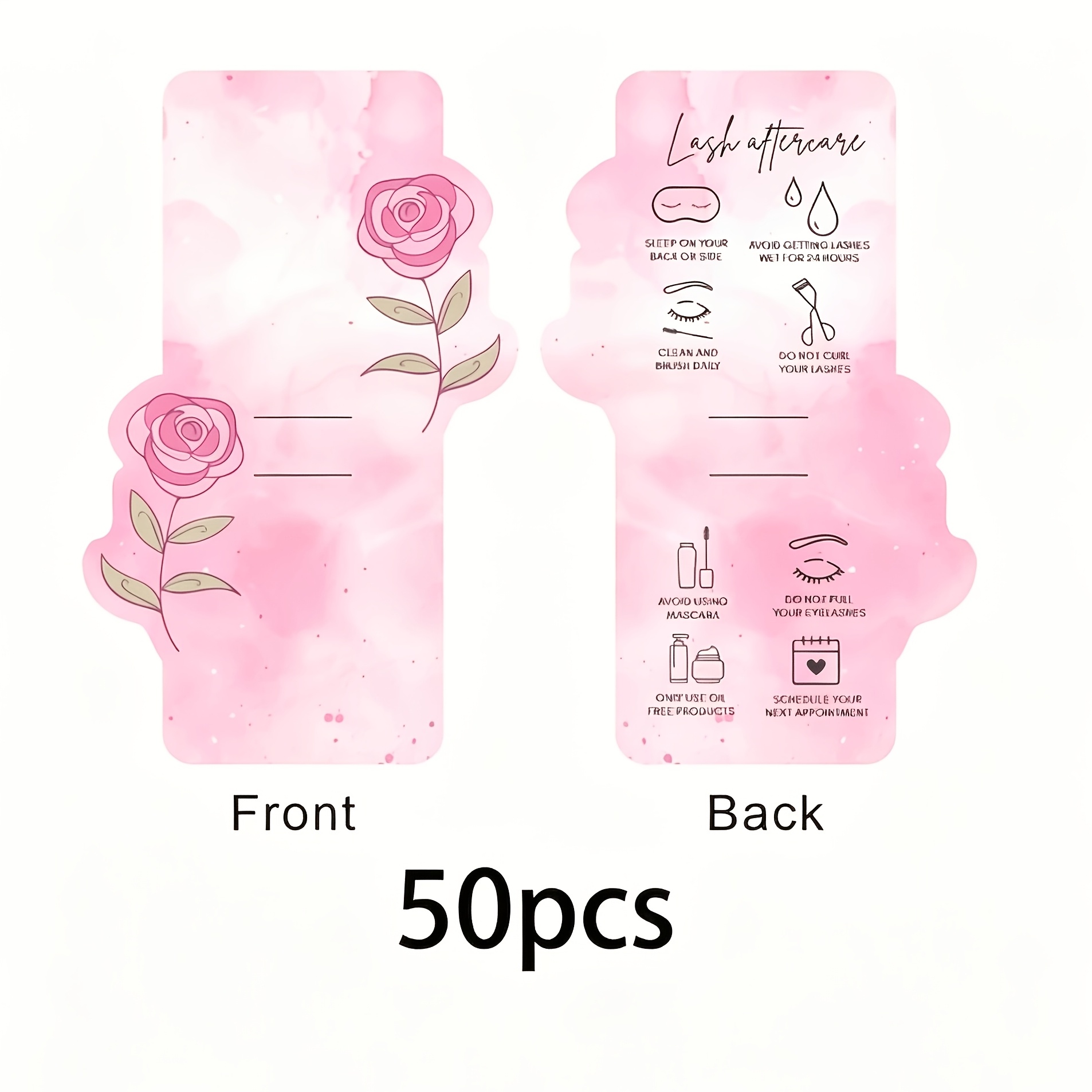 TEMU 30/50/100 pezzi di biglietti rosa per delle ciglia, biglietti per saloni di , biglietti post-estensione ciglia, biglietti da , biglietti