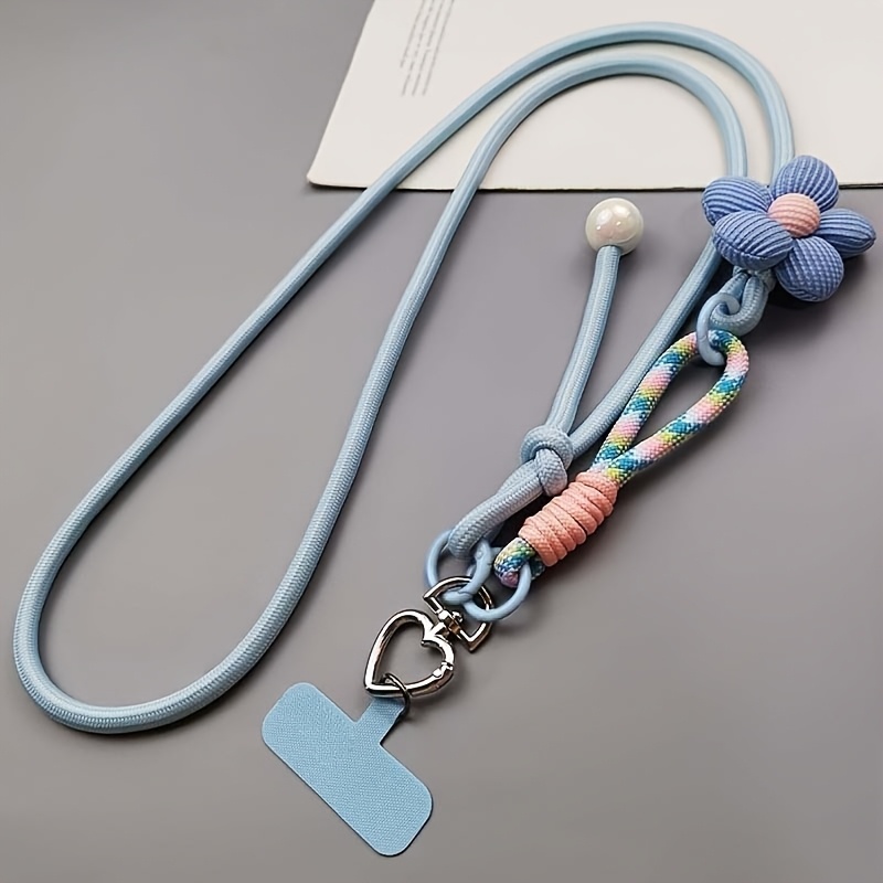 E-shop Verstellbares langes Handy-Lanyard für Damen, kann als Crossbody-Bag oder um den Hals getragen werden, mit einem kurzen Handgelenksband,