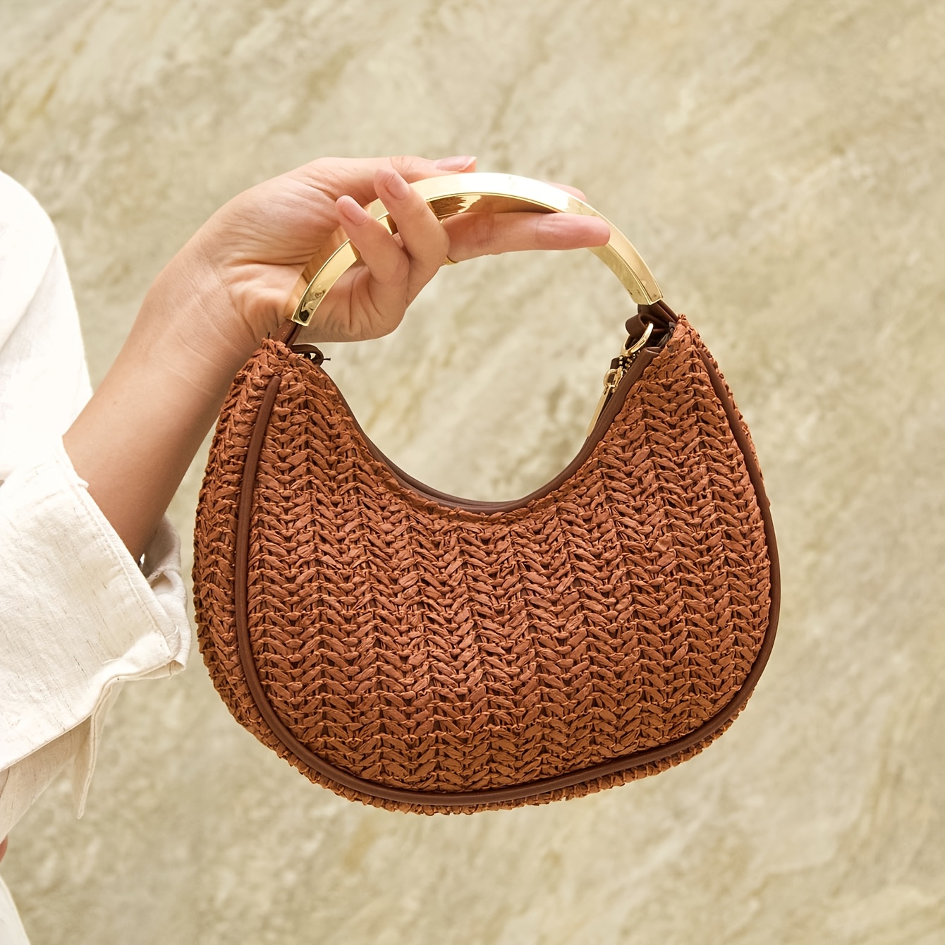 Luxury Women's Golden Weave Evening Clutch