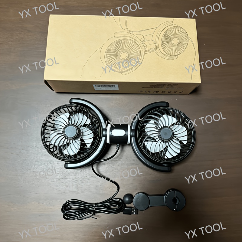 TEMU Car Fan Usb Powered For Backseat With Separately Controlled