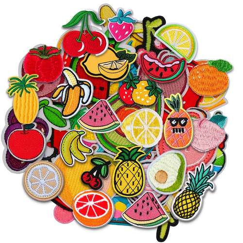 4 Patchs Tissu Fraise – Autocollants Thermocollants Ou à Coudre – Pour Customiser Jeans, Vestes, Sacs – Motif Fruité Coloré
