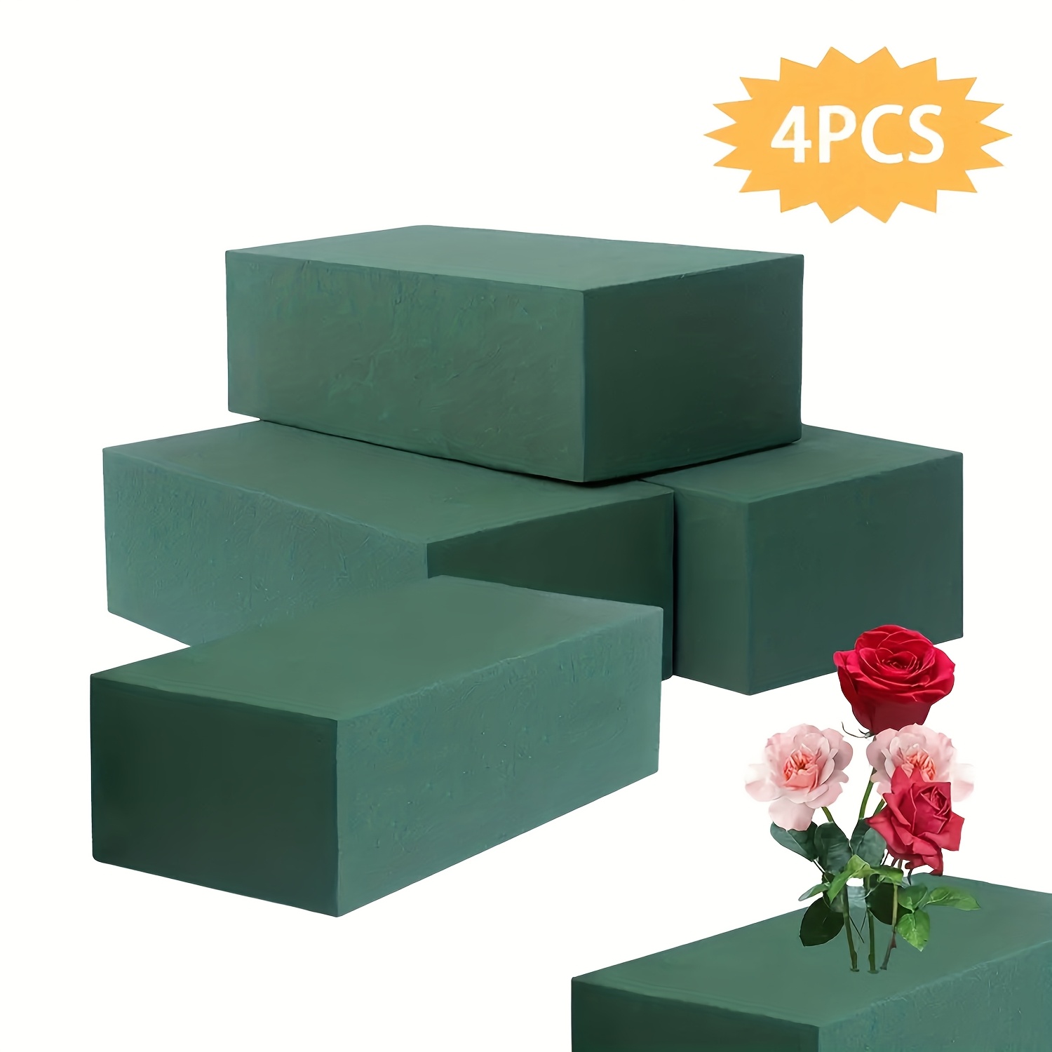 4pcs set of   floral foam blocks rectangular high density floral dried flower foam blocks   absorbent multifunctional wet and dry foam suitable for weddings parties birthdays garden decorations