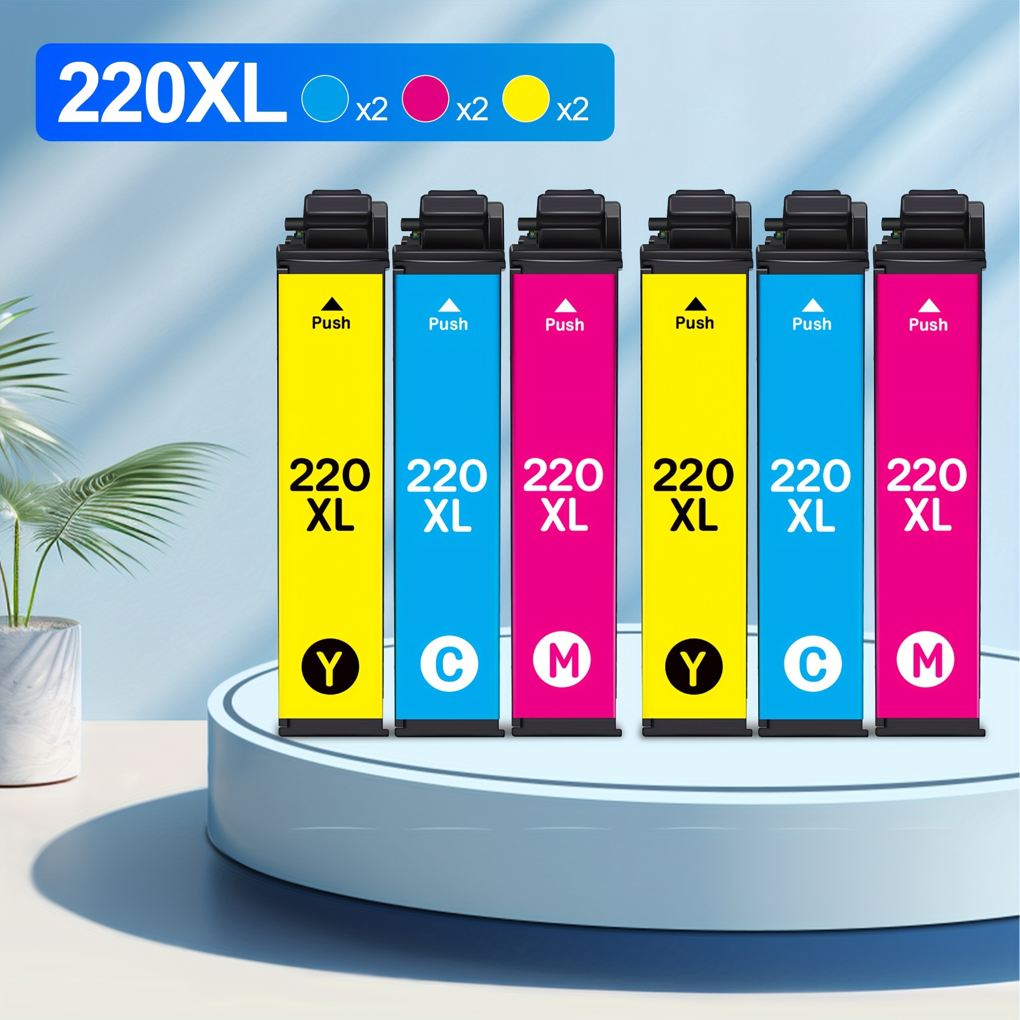 

6 Pack 220 Remanufactured 220xl Ink Cartridge Replacement For Epson 220 Xl Use For Workforce Wf-2750 Wf-2760 Wf-2630 Wf-2650 Wf-2660 Xp-320 Xp-420 Printer Tray (2 Cyan 2 Magenta 2 Yellow)