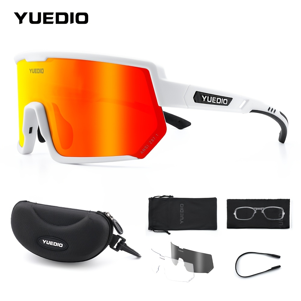 Yuedio Men' & Women' Interchangeable Sports Glasses - Lightweight Mirrored/non-prescription Eyewear With Compatible Lenses Suitable For,,, Swimming, Driving, Daily Use - Non-prescription Gear