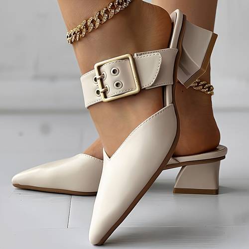 white square heel bun with on the cool mop