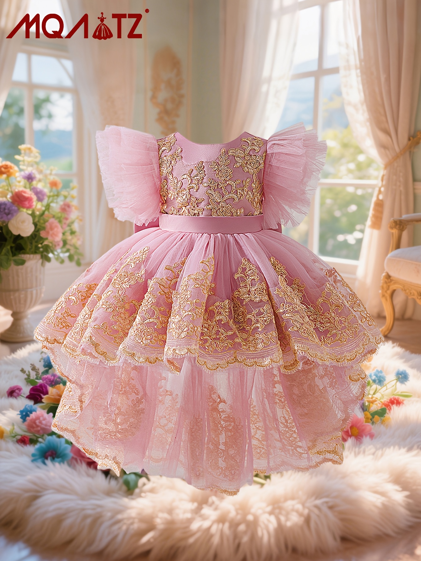 a line pink dress Pink Tulle Lace A-line Sweetheart Prom Dresses, Long Formal Dresses, MP683