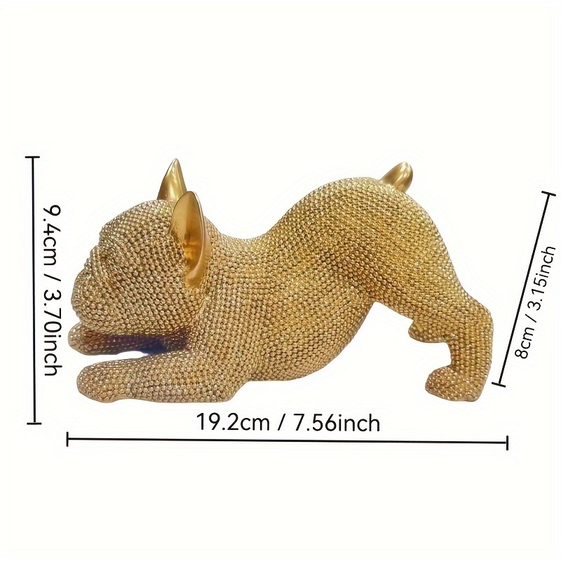 1pc Creative Horizontal France Bulldog Resin Statue For Home Décor, Living Room, Study, Office, Desktop Décor, Christmas And Thanksgiving Universal Holiday Gifts