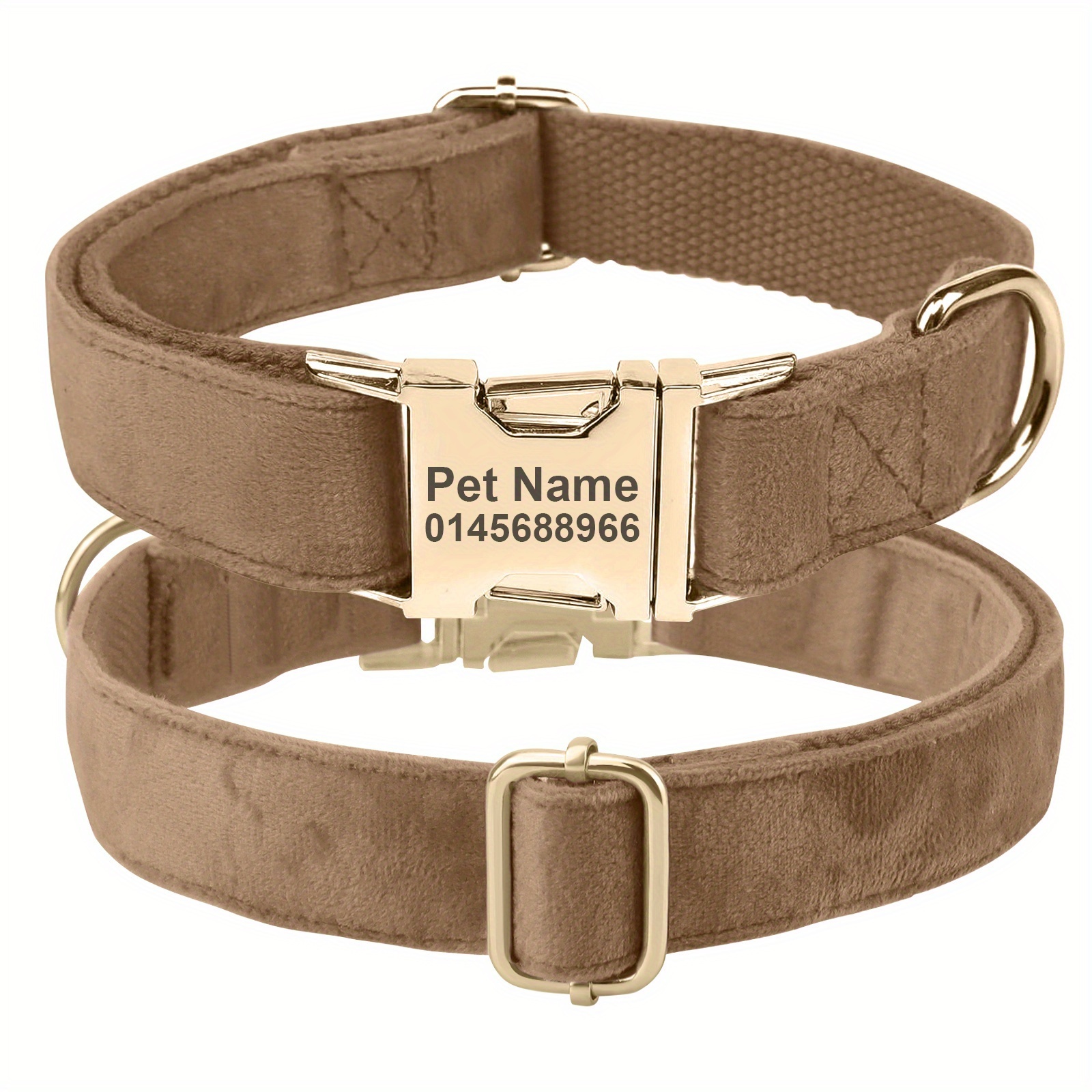 TEMU [custom] Personalized Collar With Free Engraving Of Name And Phone Number For Anti-lost Use. Suitable For Large/medium/small Dogs. Made Of Soft