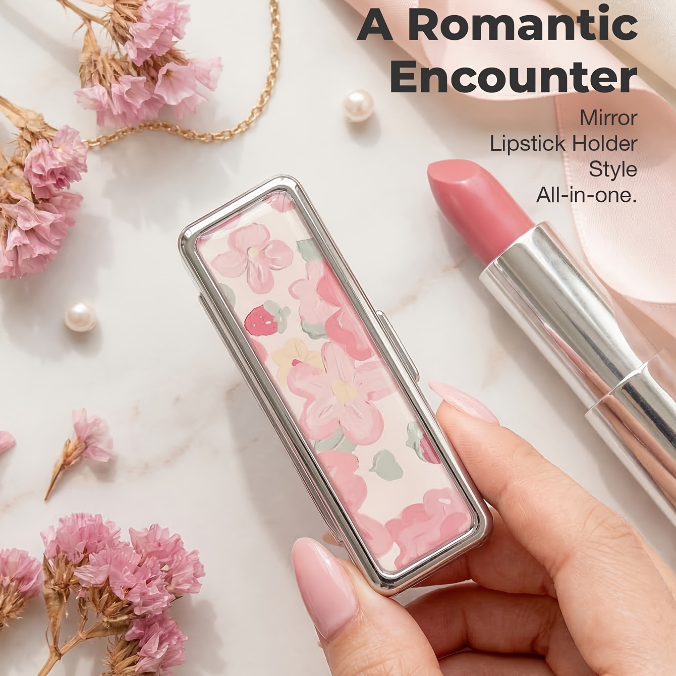 Multifunctional Portable Mini Mirror with Lipstick Case