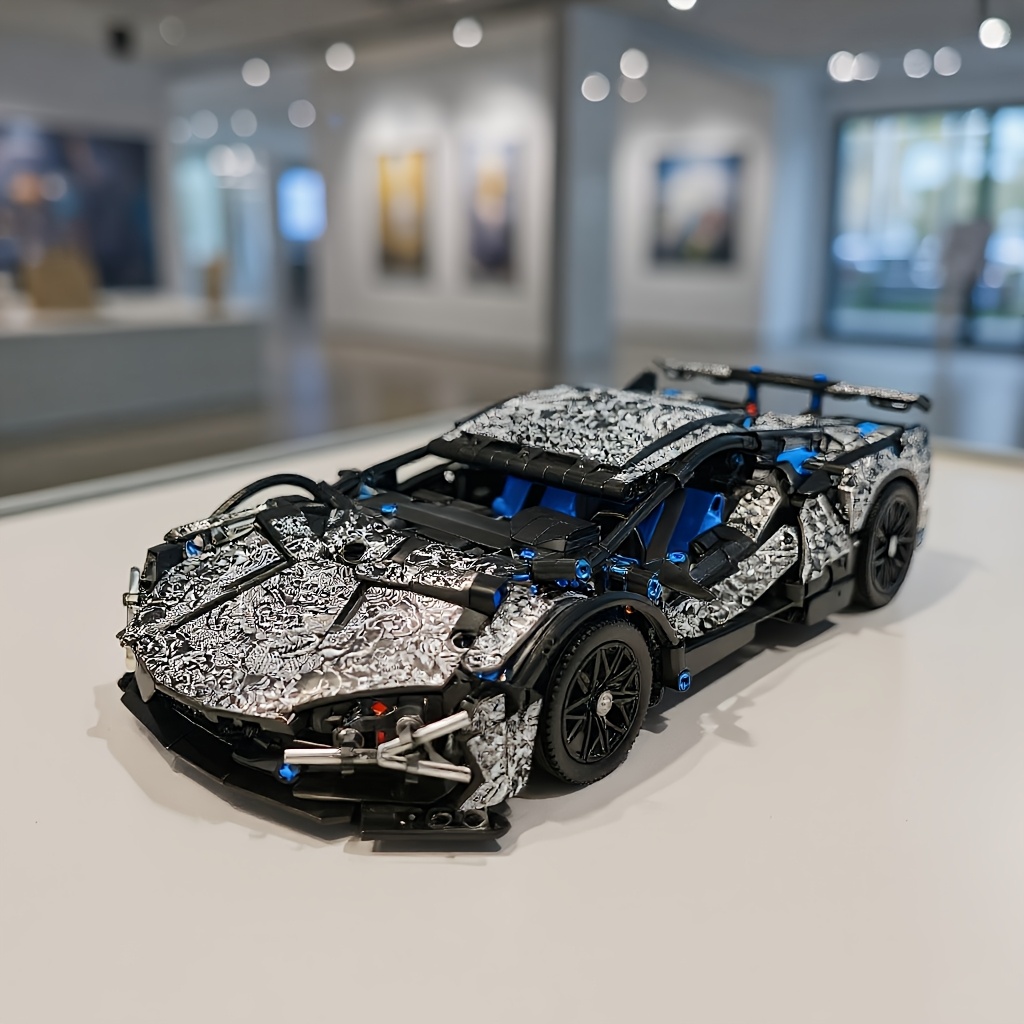 1338pcs Retro Racing Car Building Set