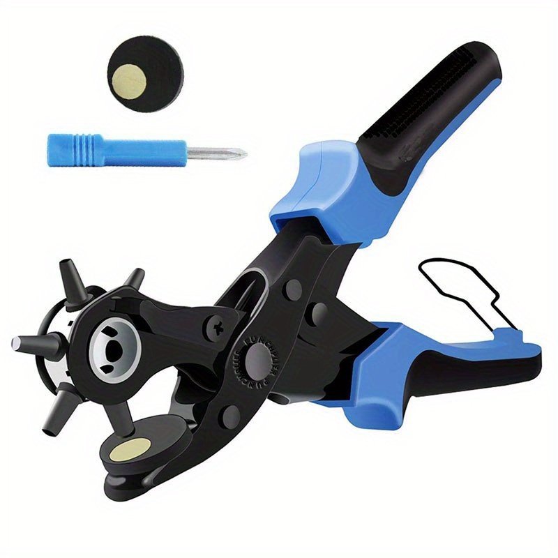 E-shop Robustes Manuelles Lederlochstanzer-Werkzeug - Komplette Lochzange mit Gürtel- & Stofflocher für Gürtel, Uhrenarmbänder, Schuhe,
