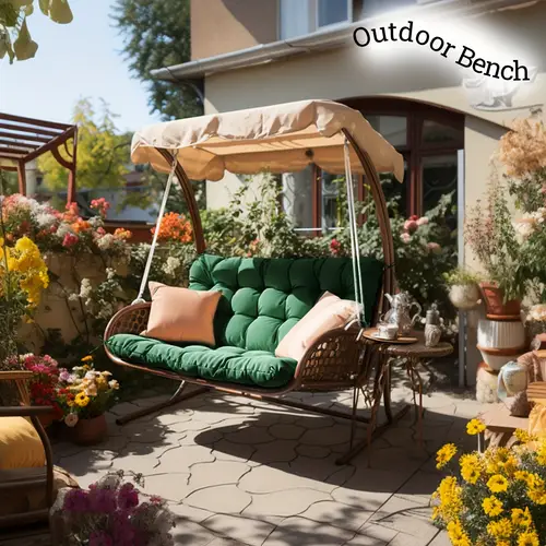 swing cushion outdoor patio furniture cushion with straps and backrest 4 inch thick porch swing cushion for backyard and garden swing not included