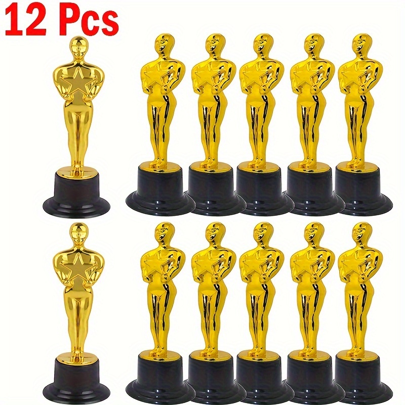 

12-pack Golden Trophy , 6-inch Plastic -like Statues, Party Favors For Appreciation, Ceremonies, And Decorations, Suitable For 14+