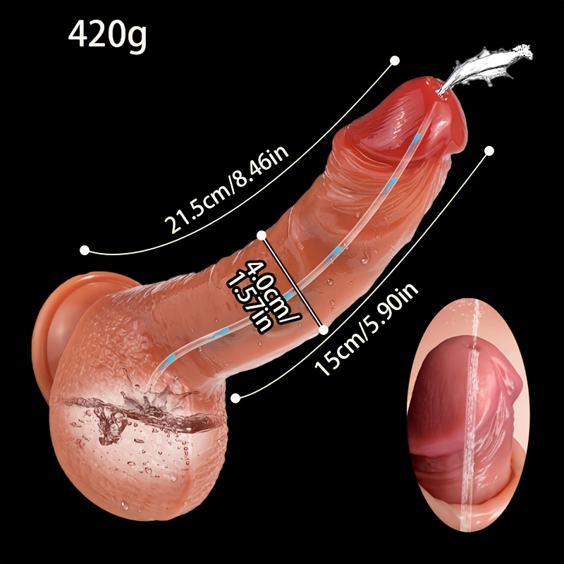 Dildo - Dildo - Squirting Dildo Ejaculating Toy, Realistic Dildos Soft Feel Like Real, Liquid Silicone Anal Dildo with Strong Suction Cup for G Spot Anal Play, Adult for Women