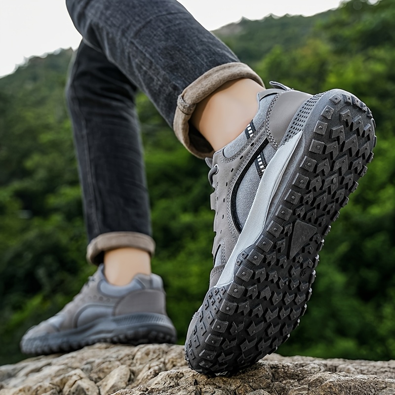 Men's New Fashion Trend Sneakers with Comfortable and Soft Inner Lining for Foot Protection, Upper with Lace-Up Design, Wear-Resistant Sole, Comfortable and Durable, Suitable for Outdoor Mountain Climbing, Work, Sports, and Casual Wear