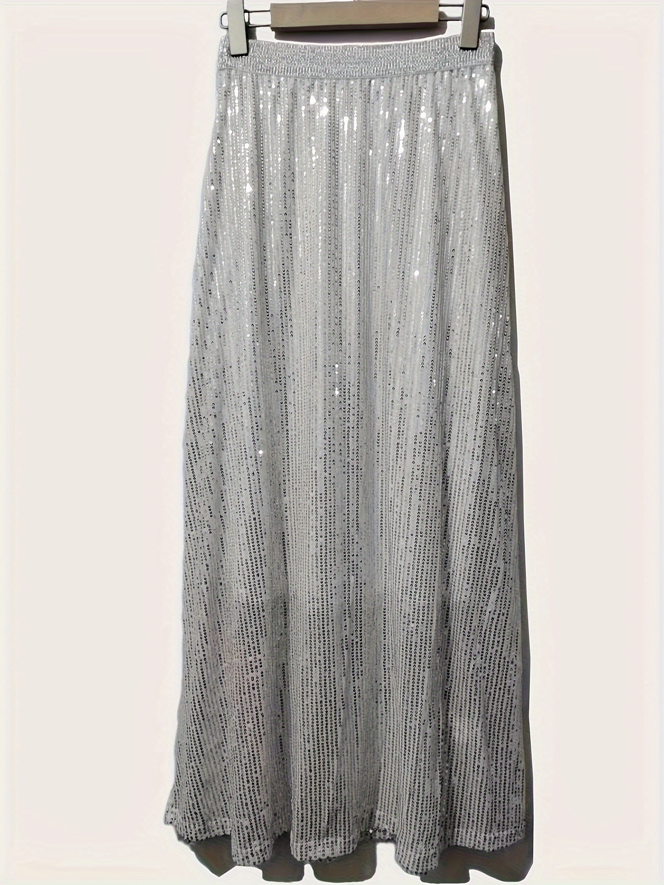 Jupe Longue En Tulle à Paillettes Étoiles - Taille Élastique, Multicolore - Pour Soirée, Fête, Club - Femme