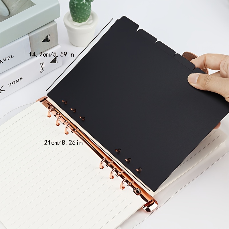 7pcs A5 Divider Pages One Week Label Binder Clear 6 Loops Planner Divider