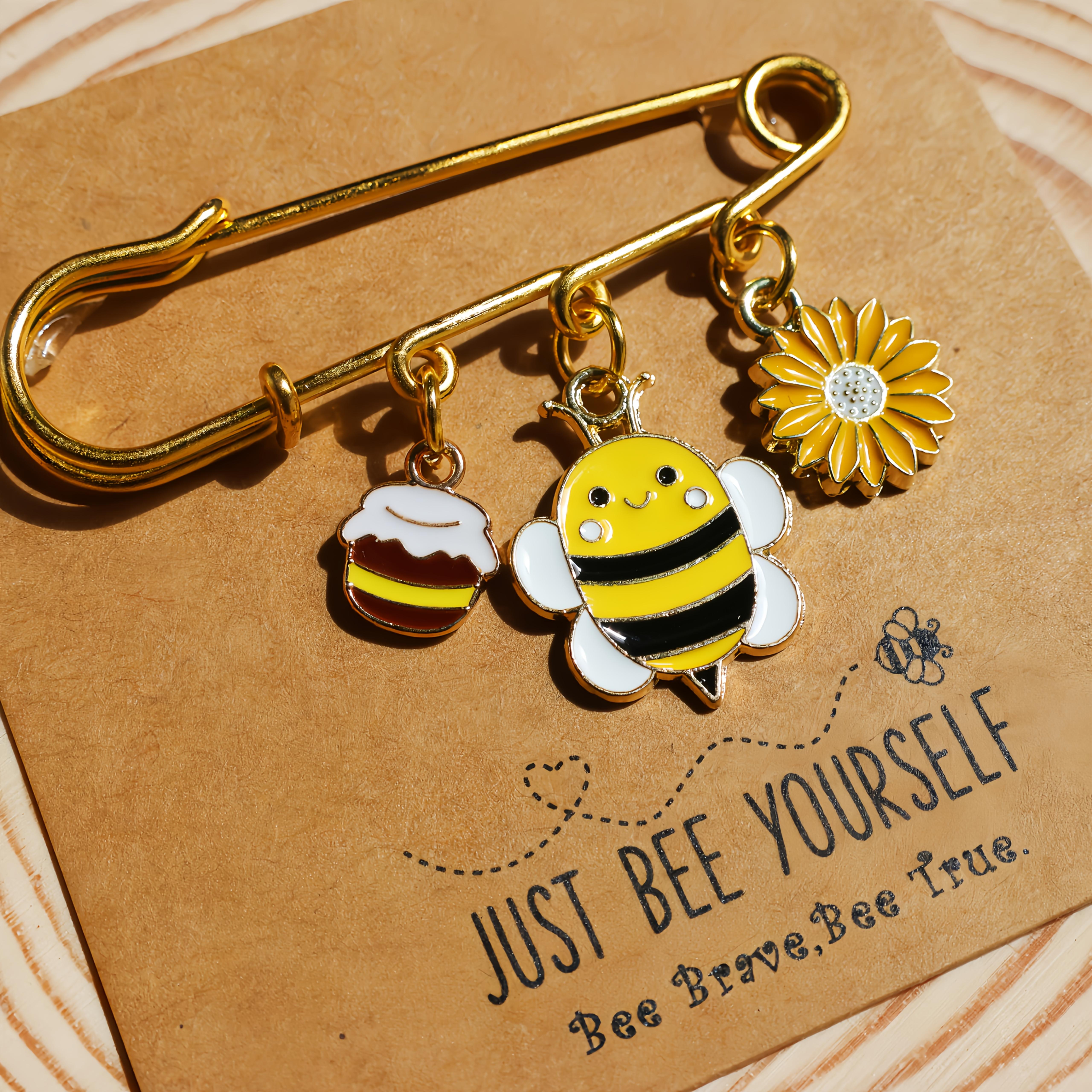 TEMU Bee Brooch With An Encouraging Card, A Perfect Gift For Your For , A Lovely Accessory Suitable For Valentine's Day, Father's Day, Carnival, And