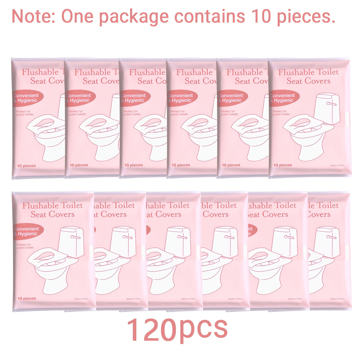TEMU 120/240pcs Cubiertas Desechables y Prácticas para Asiento de Inodoro - Tapetes Portátiles para Asiento de Inodoro de Viaje y Hotel,