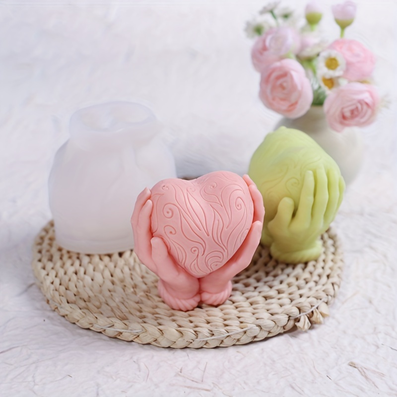 

Silicone Heart-shaped Wax Candle Mold - Diy Embossed Heart Soap Mold, Gypsum Figurine Casting, Valentine's Day Gift, Aromatherapy Stone Mold - 1pc