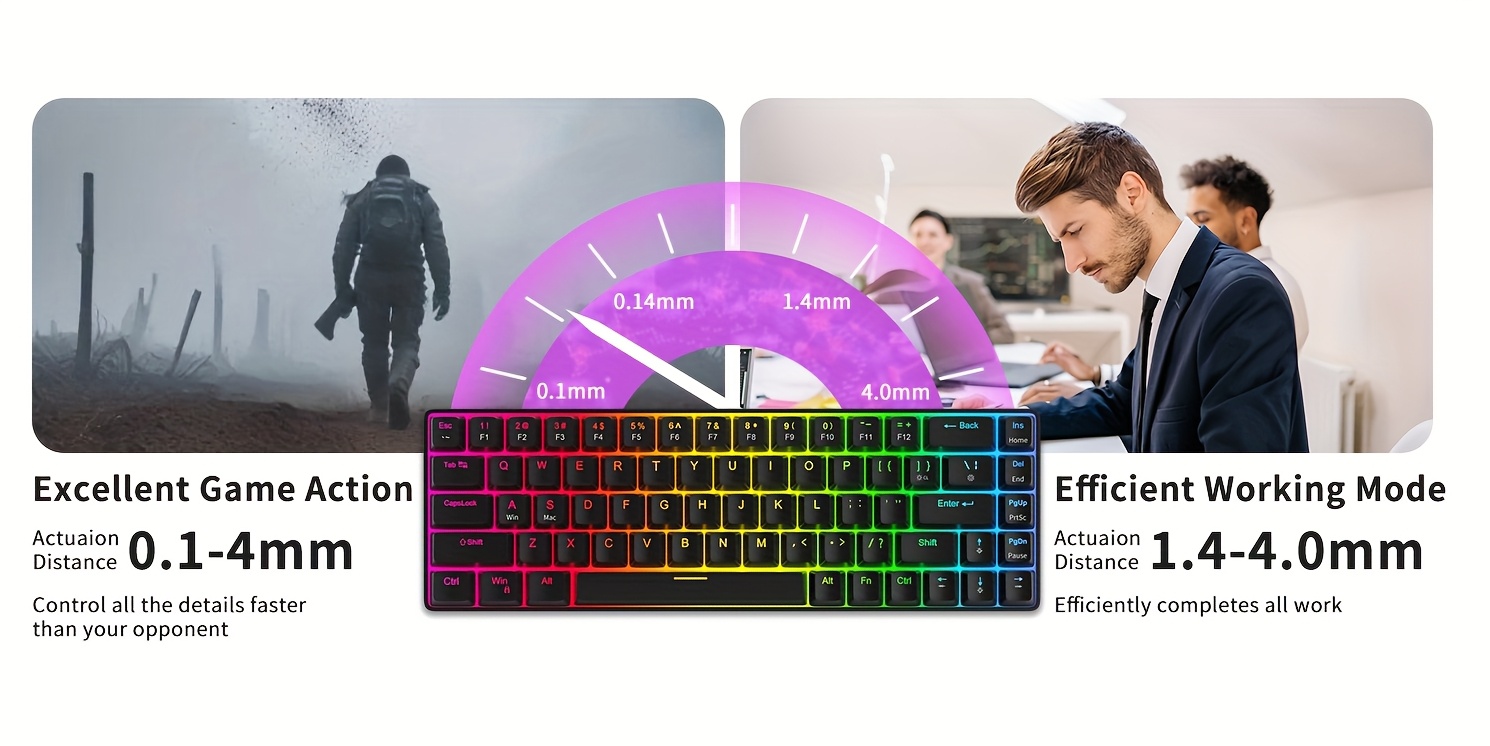  60 magnetic switches amethyst linear rgb backlit hot swappable 68 keys compact wired design win anti for competitive Product details 1