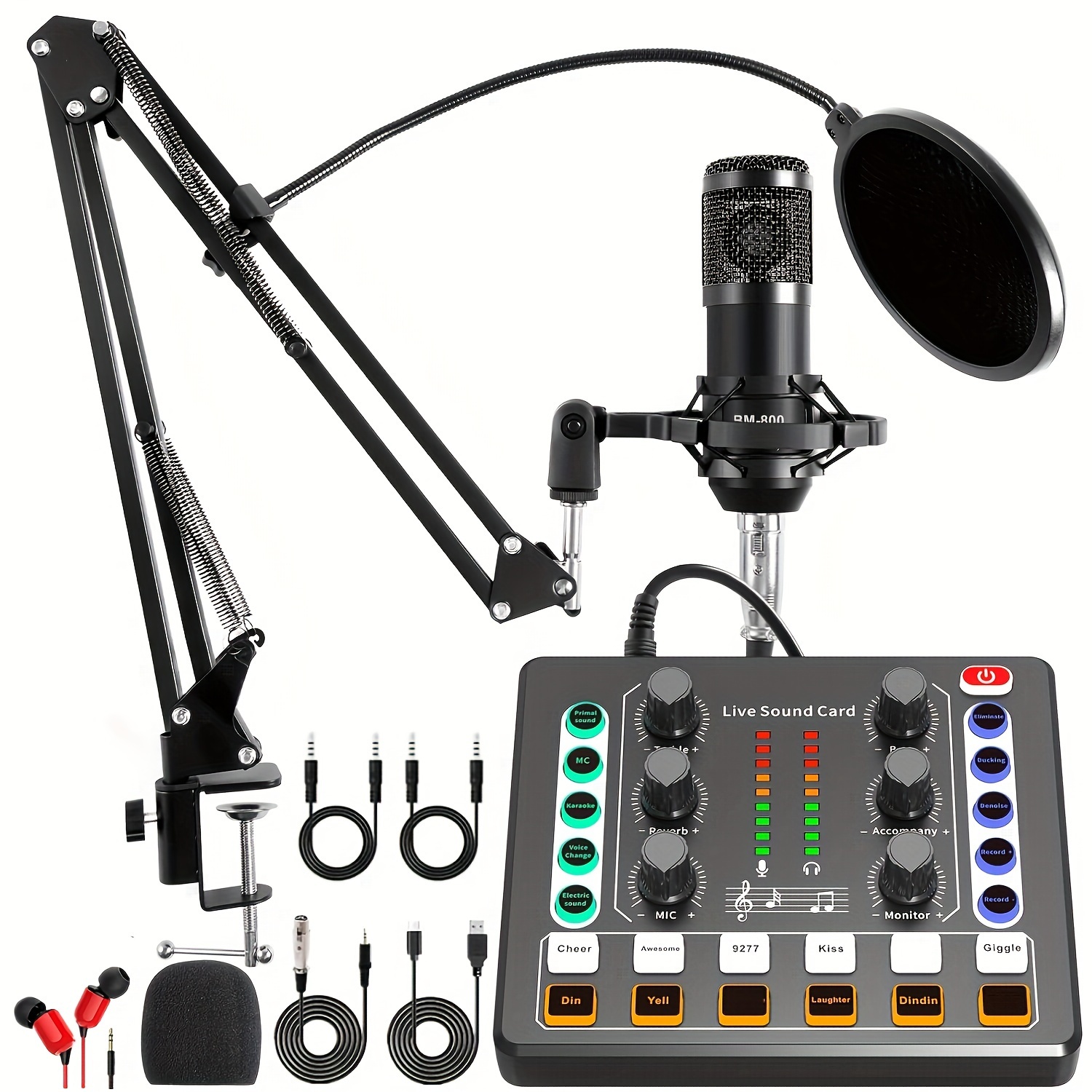 

Podcast Equipment Bundle, M8 Audio Interface With All-in-one Dj Mixer And Studio Broadcast Microphone, Perfect For Recording, Live Streaming, Gaming, Compatible With Pc, Smartphone