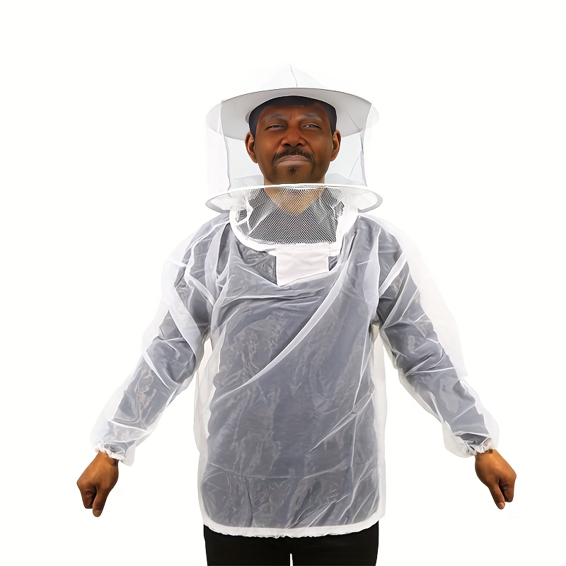 

Professional Beekeeper Suit With Hooded Veil - Durable, Transparent Protective Jacket For Urban & Rural Farming