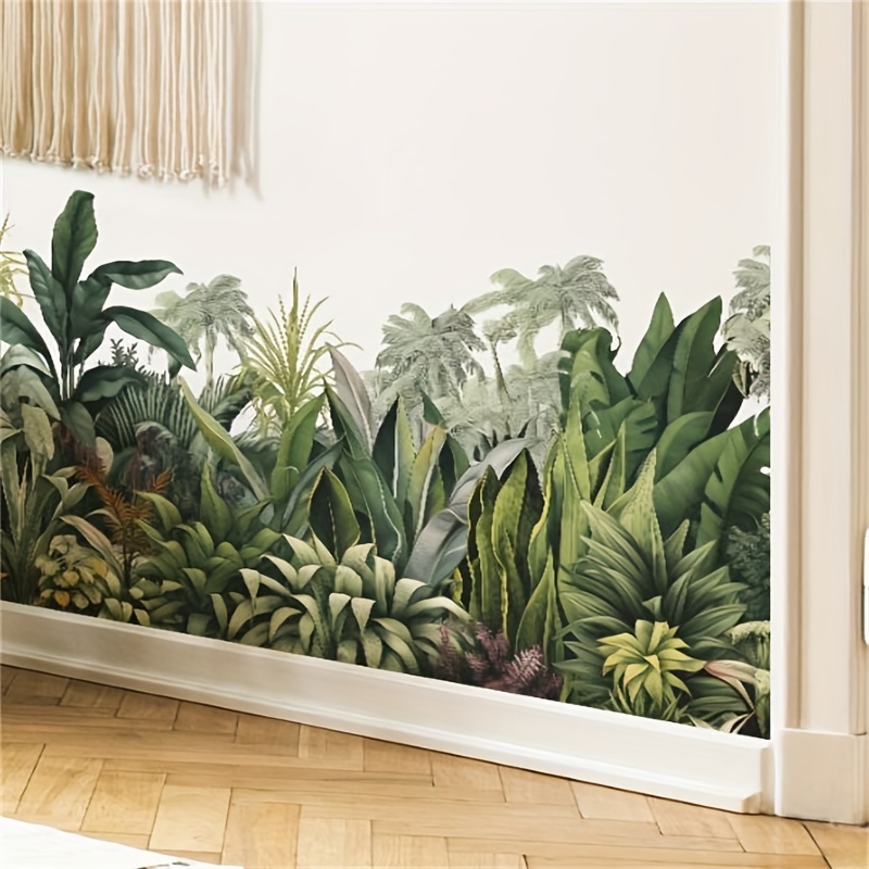 

2-piece Tropical Bliss: Vibrant Self-adhesive Plant Leaf Wall Decals - Easy Apply & Remove, Perfect For Bedroom, Entryway, Living Room & Porch Decor