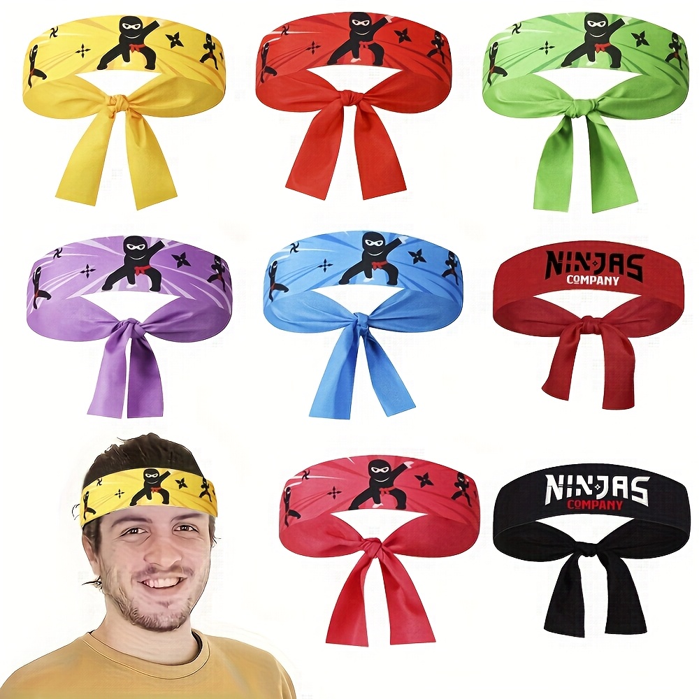 TEMU Gift For Her/him Set Of 8 -themed Headbands, Perfect For Karate Enthusiasts, Ideal As For Party Favors For Birthday Celebrations And Decorations