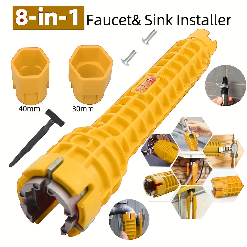 Goxawee 8in 1 Sink Installation And Repair Wrenches, Non-slip Wrenches, Bathroom Kitchen Wrenches, Sink Plumbing Tools