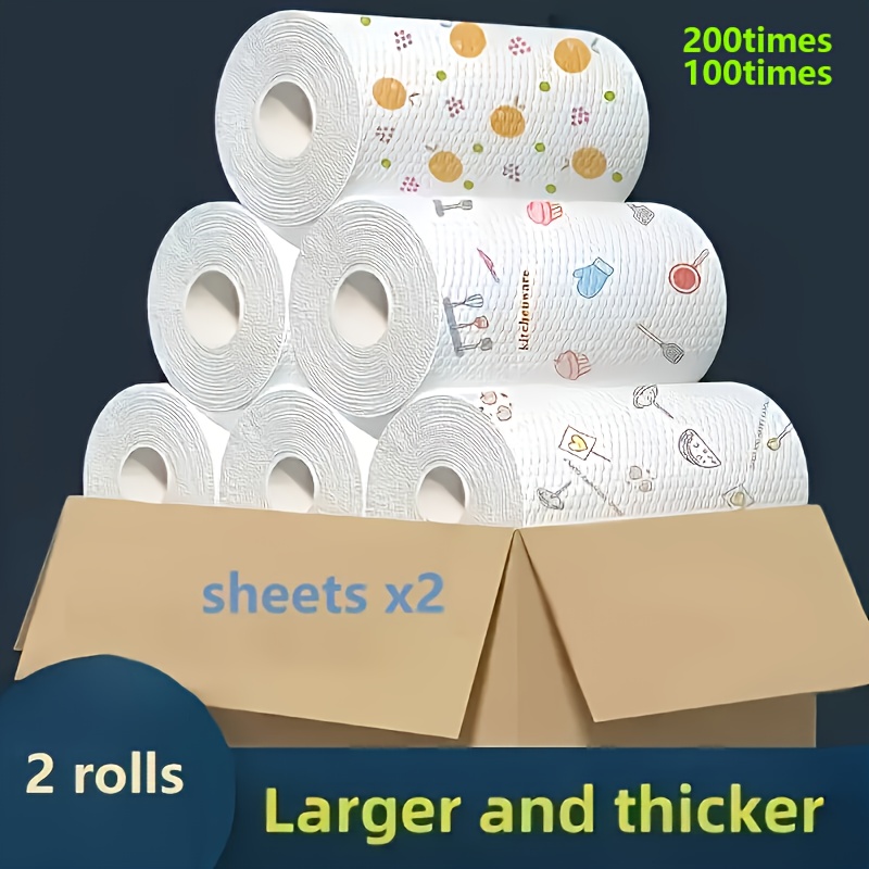   performance disposable kitchen towels   household cleaning and degreasing cloth   cartoon styles lazy cloth kitchen paper towel 200 100 times