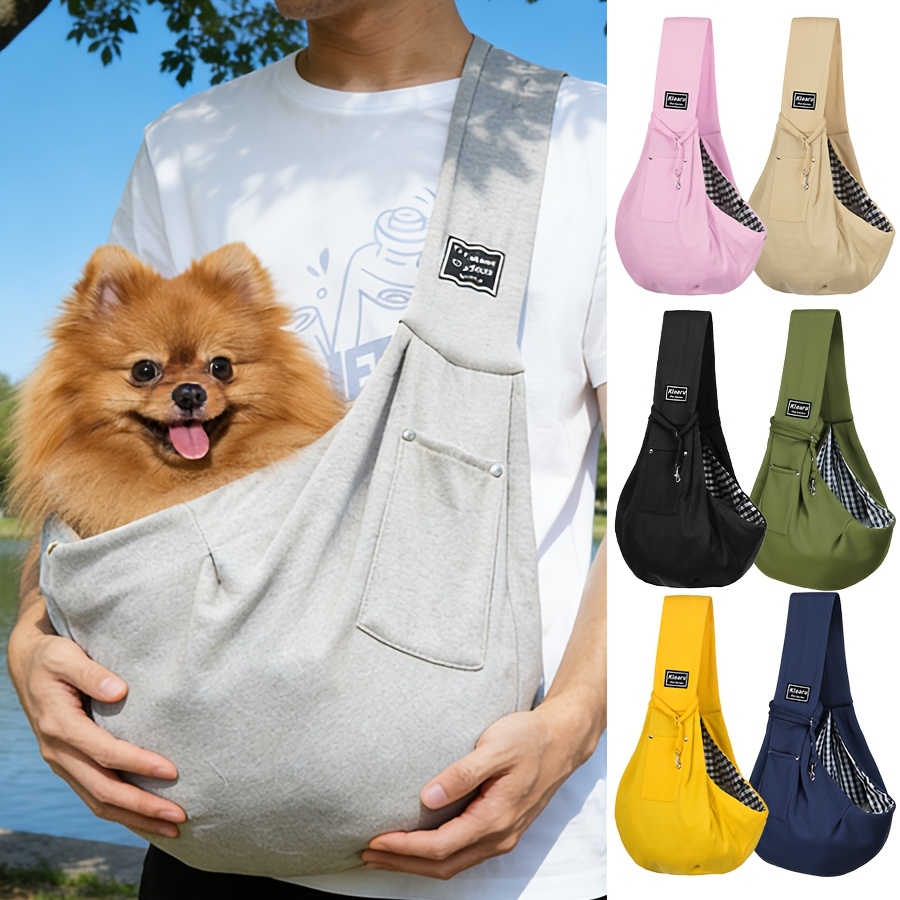 lightweight crossbody bag suitable for dogs and cats featuring breathable straps for comfortable travel its portable foldable and designed for   outdoor   making it ideal for carrying your teddy pomeranian or cat  