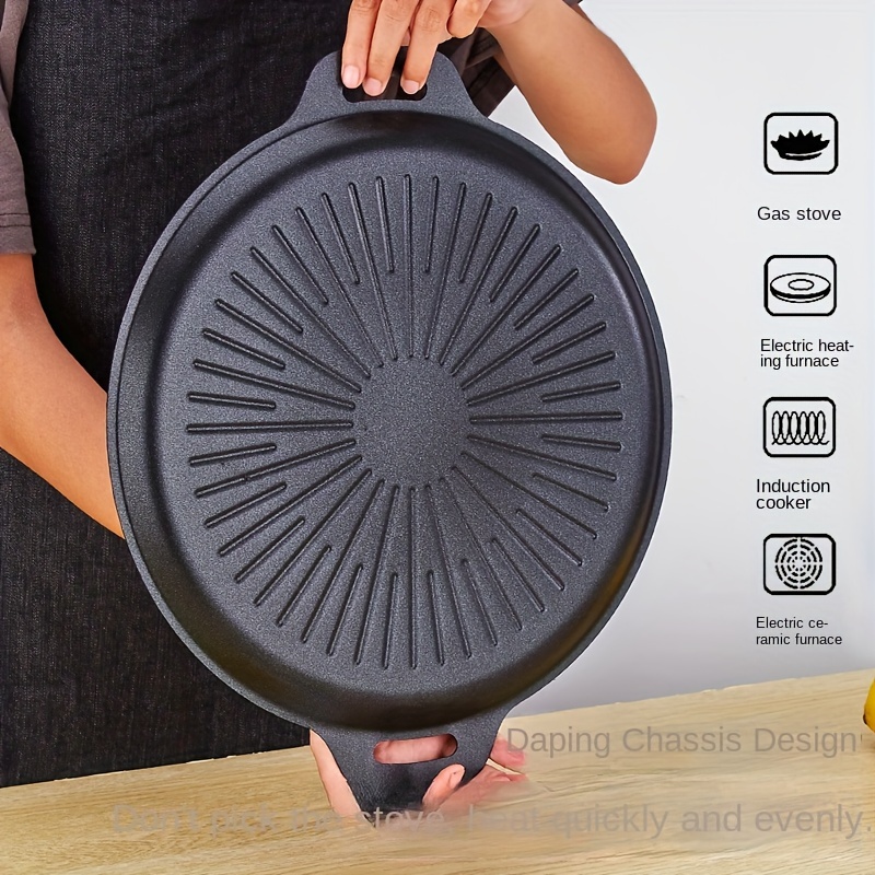 

Grill Pan For Outdoor Cooking: Suitable For Gas , Electric Heating, Induction Cookers, And Electric Ce-