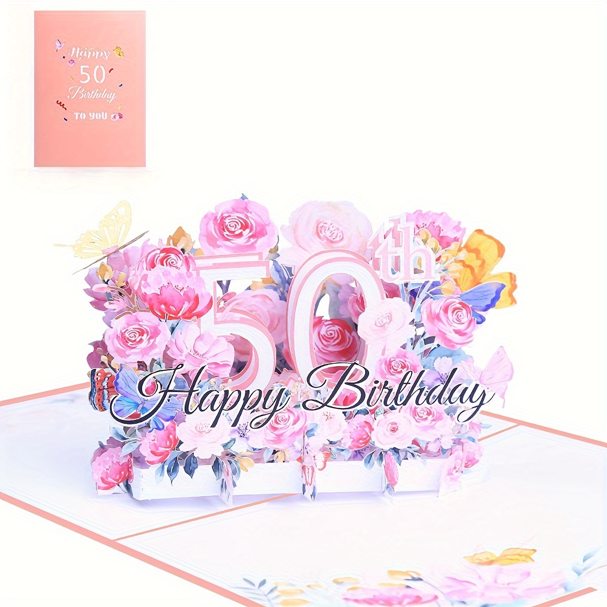 3d Pop-up Floral Happy Birthday Card Set 18/40//70/80/90 - Favor & Decoration