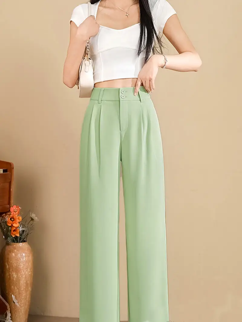 womens light green high waist wide leg pants casual straight - Temu United Arab Emirates womens light green high waist wide leg pants casual straight - Temu United Arab Emirates